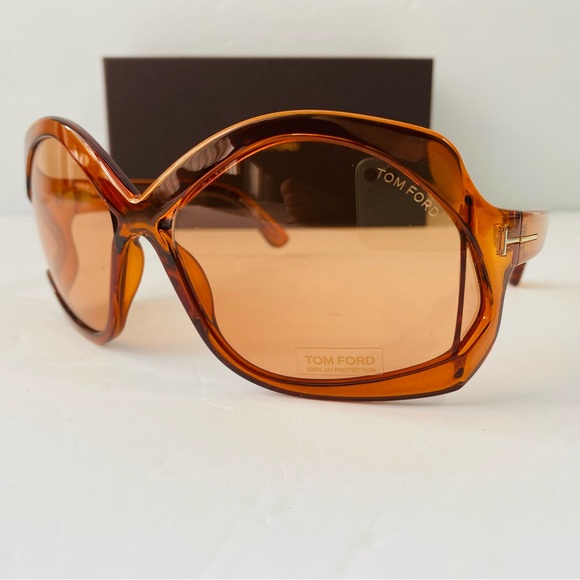 Tom Ford Cheyenne TF903 903 Sunglasses Crystal Orange 48E Authentic 68mm - Picture 8 of 13